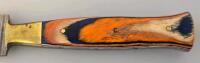 Handmade Damascus Fixed-Blade Knife with Multicolor Handle and Leather Sheath - 3
