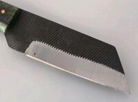 Custom Handcrafted Kiritsuke-Style Knife with Resin Handle and Leather Sheath - 2