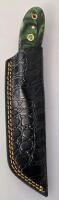 Custom Handcrafted Kiritsuke-Style Knife with Resin Handle and Leather Sheath - 4