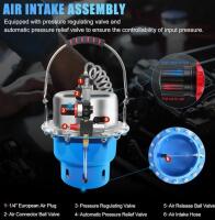 Pneumatic Brake Bleeder Kit, 5L Stainless Tank, 140 PSI, 13ft Hose, Universal & Vehicle Adapters - 4