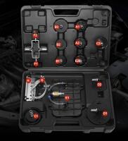 Pneumatic Brake Bleeder Kit, 5L Stainless Tank, 140 PSI, 13ft Hose, Universal & Vehicle Adapters - 5