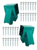 Heavy-Duty A-Frame Swing Set Corner Brackets, Green Powder-Coated, for 4x4 & 4x6 Lumber $250 value - 2