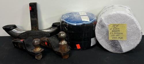 Bully Hitch Step for 2" Receiver with Trailer Hitch Ball Mounts & Two Rolls of Heavy-Duty Hook-and-Loop Fastener Tape (FL 2)