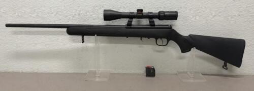 Savage 93R17 .17 HMR Bolt Action Rifle, 21&rdquo; Barrel, Synthetic Stock, Bushnell Scope, SN 0547942