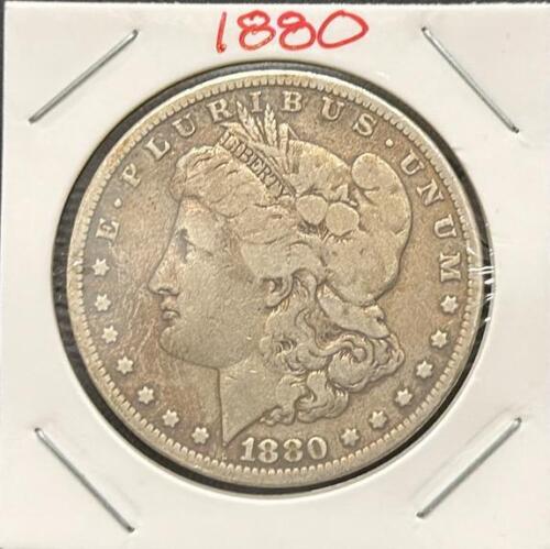 1880 Morgan Silver Dollar, Philadelphia Mint, 90% Silver, VF-XF, Historic U.S. Coin