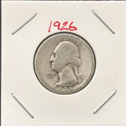 1926 Washington Quarter-Style Coin, Heavy Circulation, Silver-Copper Alloy, Likely Altered Date