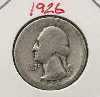 1926 Washington Quarter-Style Coin, Heavy Circulation, Silver-Copper Alloy, Likely Altered Date - 3