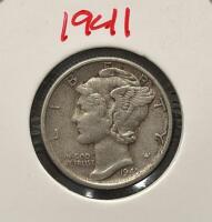 1941 Mercury Dimes, 90% Silver, Circulated Condition - 4