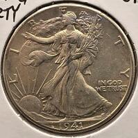 1941 AU55 Silver Walking Liberty Half Dollar - 2