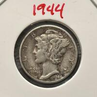 (2) 1944-S Mercury Dimes, 90% Silver, Circulated Condition - 2