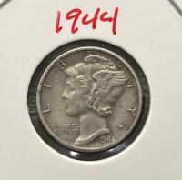 (2) 1944-S Mercury Dimes, 90% Silver, Circulated Condition - 4