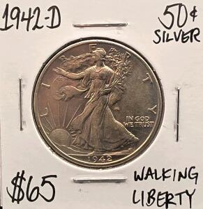 1942-D Silver Walking Liberty Half Dollar