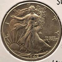1942 Silver Walking Liberty Half Dollar - 2