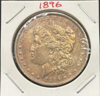 1896 Morgan Silver Dollar, U.S. Mint, 90% Silver, Philadelphia Issue, George T. Morgan Design