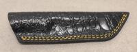 Custom Damascus Steel Tanto Fixed Blade Knife, Mosaic Resin Handle, Leather Sheath, 9 in Overall - 5