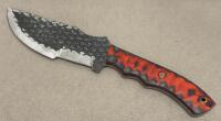 Custom Fixed Blade Knife with Patterned Steel Blade and Contoured Handle - 2