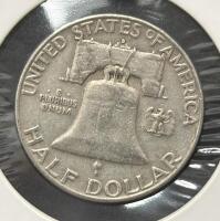 1960-D Franklin Half Dollar, 90% Silver, Denver Mint, Circulated U.S. Coin - 4