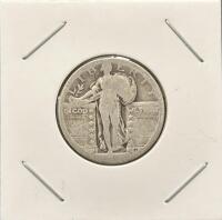 Standing Liberty Quarter, Denver Mint, 90% Silver, Circulated, Eagle Reverse, MacNeil Design