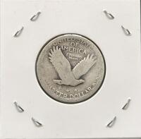 Standing Liberty Quarter, Denver Mint, 90% Silver, Circulated, Eagle Reverse, MacNeil Design - 2