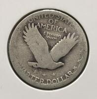 Standing Liberty Quarter, Denver Mint, 90% Silver, Circulated, Eagle Reverse, MacNeil Design - 4