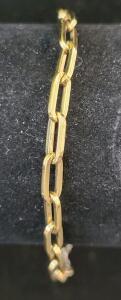 Gold-Tone Sterling Silver Cable Chain Bracelet with Spring Ring Clasp