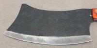 Custom Damascus Steel Cleaver Knife with Resin/Wood Handle and Decorative Sheath - 5