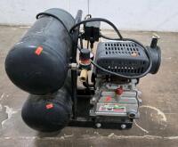Portable Electric Air Compressor, Twin Stack, 4 Gallon, 2 HP, 125 PSI