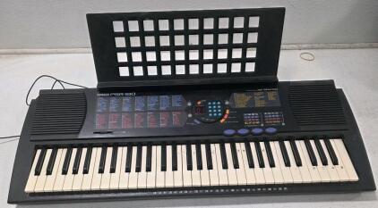 Yamaha PSR-180 Portable Keyboard, 49 Keys, 100 Voices, 100 Styles, Speakers, Music Rest Tested, Powers On and Plays, cord included