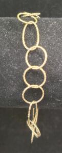 Italian .925 Sterling Silver Gold-Plated Open Link Bracelet with Lobster Clasp