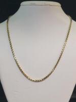 925 Gold-Plated Italian Box Chain Necklace, 18" Length, Spring Ring Clasp