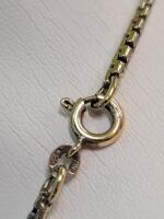 925 Gold-Plated Italian Box Chain Necklace, 18" Length, Spring Ring Clasp - 3