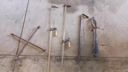 2 Metal Clamps And More Vintage Tools