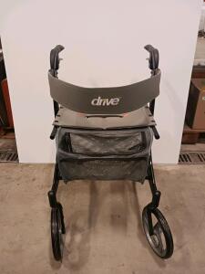 Drive F-22 Rollator Walker, Aluminum Frame, Padded Seat & Backrest, 8" Wheels, Mesh Bag