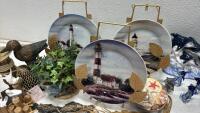 Nautical and Maritime Decor Lot with Model Ships, Figurines, and Shells - 5