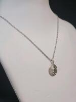 Sterling Silver Sand Dollar Pendant Necklace with Rope Chain - 2