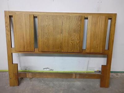 Mission-Style Queen Oak Headboard, Vertical Panel Design, Bolt-On Attachment, 62"x41", Serial 18601
