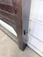 Rustic Wooden Headboard with Metal Accents, Queen/King Size, Dark Stained Finish - 5