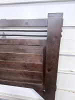 Rustic Wooden Headboard with Metal Accents, Queen/King Size, Dark Stained Finish - 6