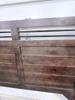 Rustic Wooden Headboard with Metal Accents, Queen/King Size, Dark Stained Finish - 7