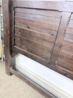 Rustic Wooden Headboard with Metal Accents, Queen/King Size, Dark Stained Finish - 9