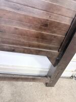 Rustic Wooden Headboard with Metal Accents, Queen/King Size, Dark Stained Finish - 10