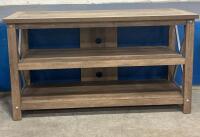 Rustic Wood TV Stand/Media Console &ndash; 47.5"x16"x26", Metal X-Braces, 3 Shelves, Cable Management
