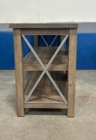 Rustic Wood TV Stand/Media Console &ndash; 47.5"x16"x26", Metal X-Braces, 3 Shelves, Cable Management - 2