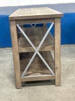 Rustic Wood TV Stand/Media Console &ndash; 47.5"x16"x26", Metal X-Braces, 3 Shelves, Cable Management - 4