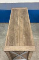 Rustic Wood TV Stand/Media Console &ndash; 47.5"x16"x26", Metal X-Braces, 3 Shelves, Cable Management - 5