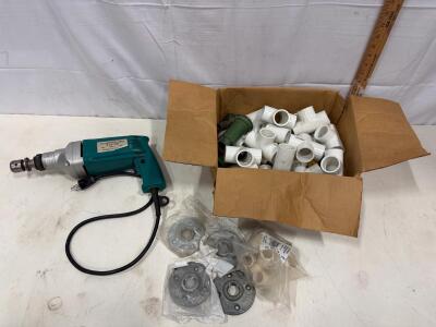 800W 3/4" Hammer Drill Z1J-20, Corded, 110V, Assorted PVC Plumbing Fittings & Flanges Included