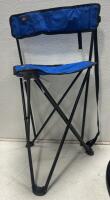 Camping Gear Set: MacSports Folding Chair, Compact Chair, Charcoal Grill, Stainless Steel Cutting Board with Bench Scraper , Flask - 6
