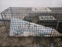 Live Animal Trap, Approx. 32.5"x11"x12.5", Galvanized Wire Mesh, Spring-Loaded Door - 3