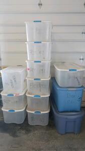 12 Sterilite Plastic Storage Bins &ndash; 28, 64, and 90 Qt. Models with Latching Lids