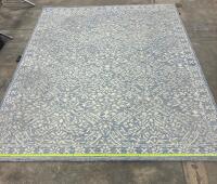 Lauren Ralph Lauren Wool Area Rug &ndash; Blue/Ivory Floral Pattern 118.5inLx96inW